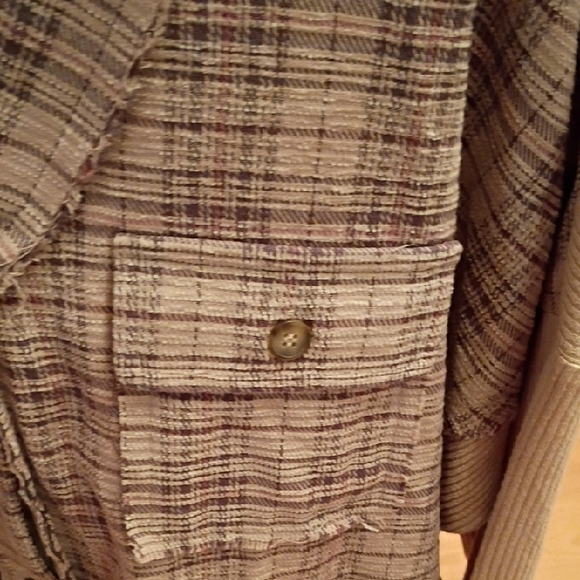 Miss Me Contrasting Plaid Checkered Blazer in Black and Cream - Picture 6 of 14